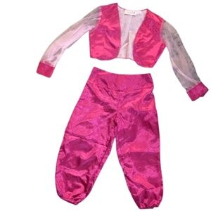 CARNIVAL Pants Top Pink Costume Halloween Theater ShIMMER Belly dance TWO PIECE